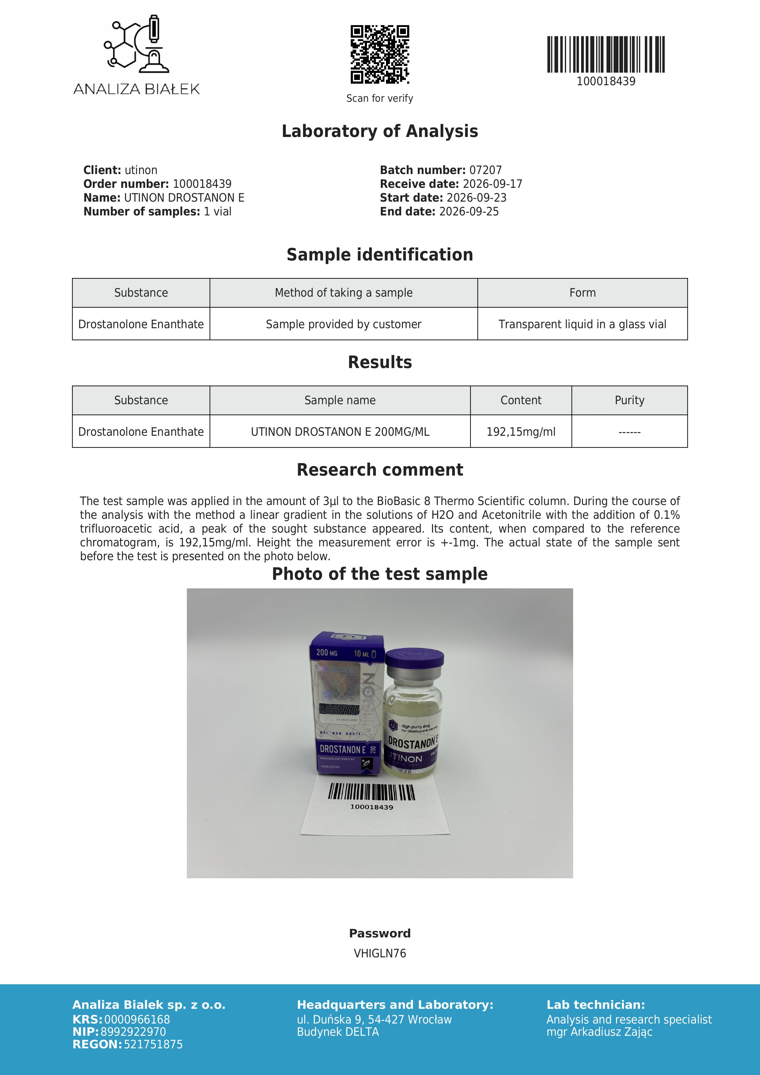 Drostanon E - Drostanalone Enanthate 200 mg - 10 ml – Bild 2